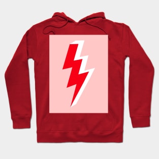 Red and White Triple Lightning Bolt on Pink Hoodie